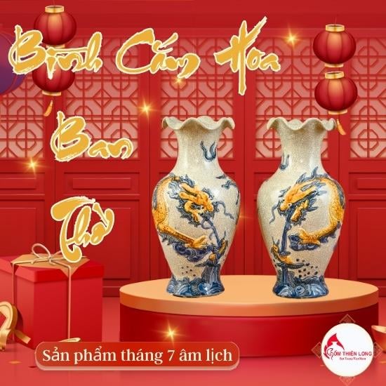 Bình Cắm Hoa Ban Thờ Bát Tràng